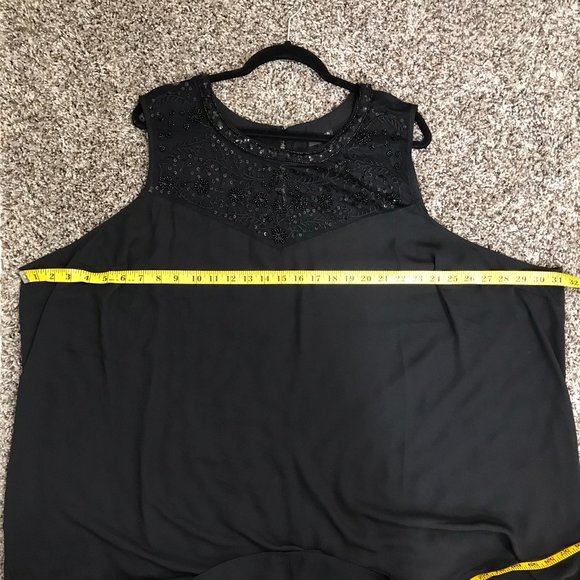 Torrid Black Beaded Neckline Detail Sheer Tank Top - Picture 9 of 11